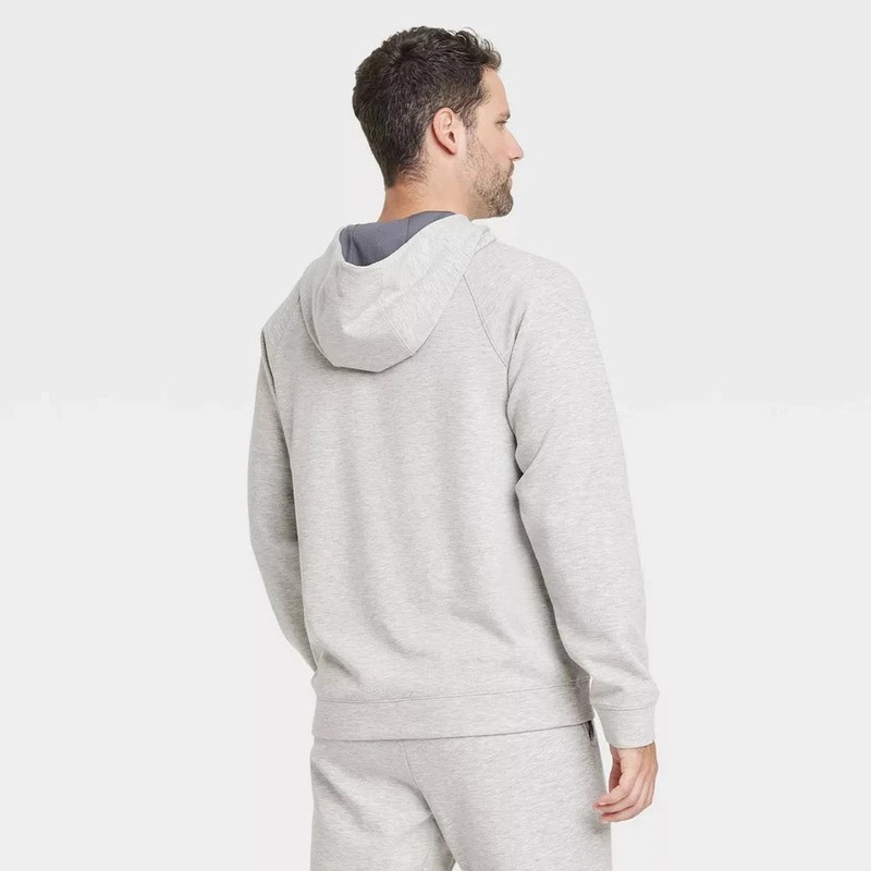 Mesh Spacer Fleece Hoodie All In Motion Heathered Gray Large Secure Pocket gallery
