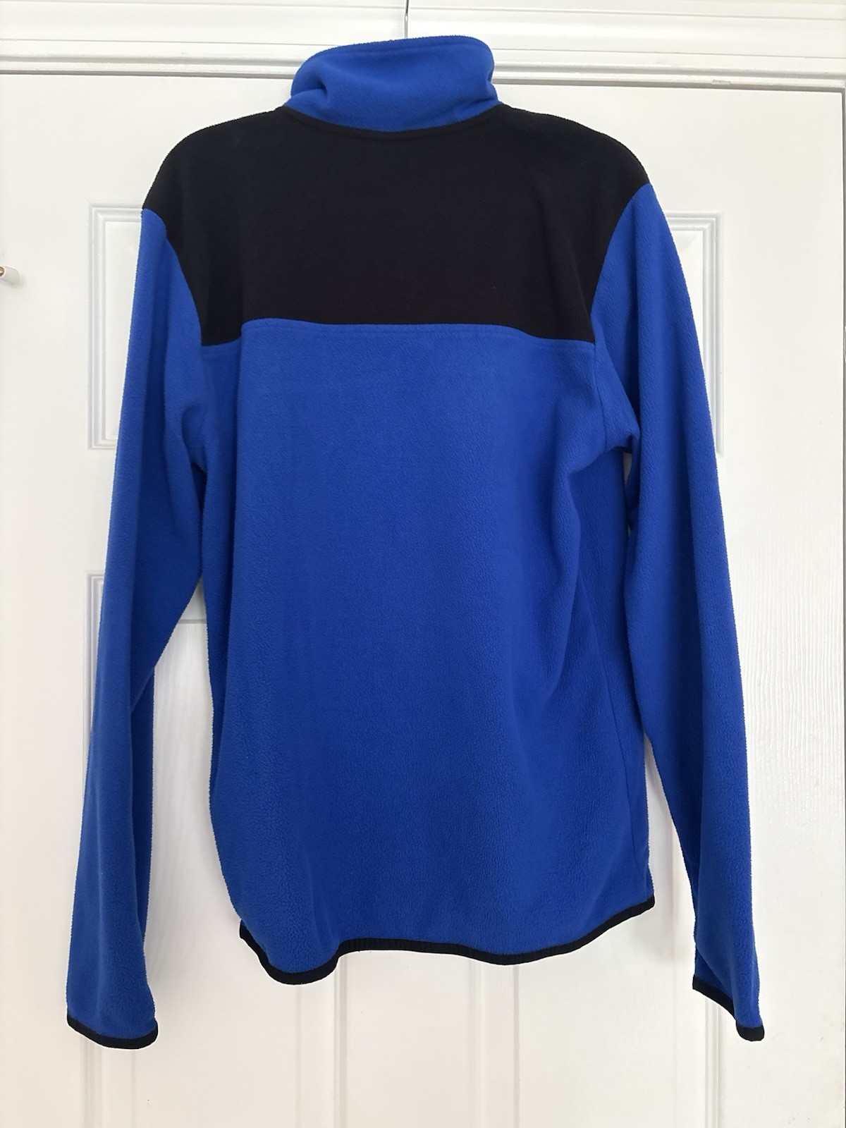 North Face Men’s Fleece Pullover Snap Top Royal And Black Size Small gallery