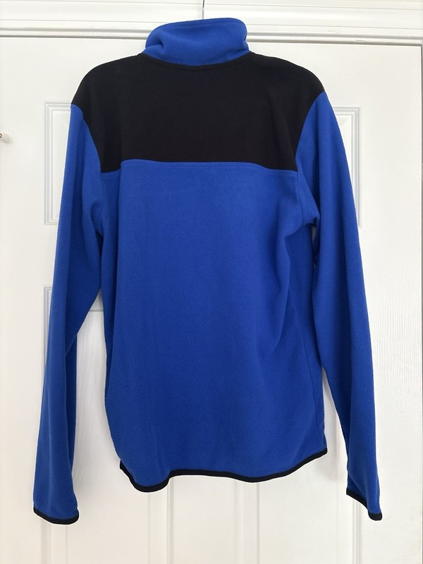 North Face Men’s Fleece Pullover Snap Top Royal And Black Size Small gallery