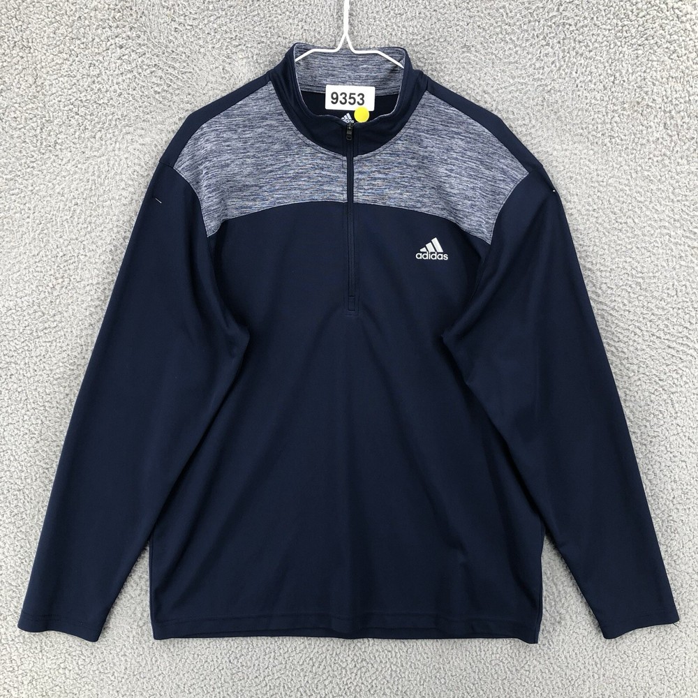 Adidas Golf 1/4 Zip Pullover Sweatshirt Long Sleeve Men’s Large Navy Blue 9353