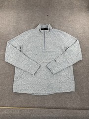 Lululemon At Ease 1/2 Half Zip Pullover Mens Large Light Gray Textured LM3DLUS