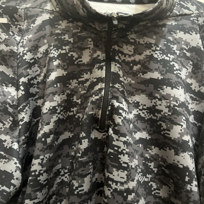 Zelos Men's Medium 1/4 Zip Pullover, Activewear, Outdoors,Grey/ Black Camo Print gallery