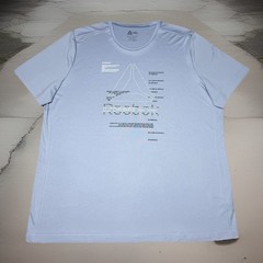 Reebok Speedwick Delta Triangle Work Out L. Grey Blue Tee Shirt Mens Size 2X