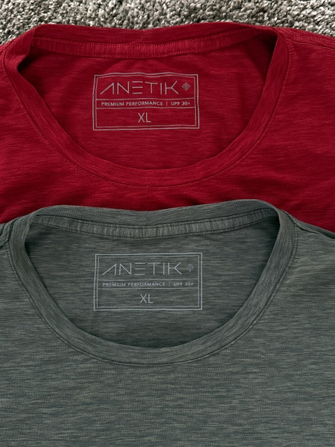 Lot of 2 Anetik Performance Long & Short Sleeve Shirts Mens XL UPF 30 NWOT gallery