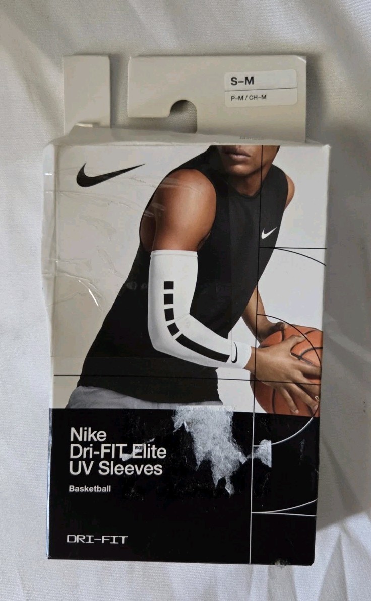 Nike Dri-FIT Elite UV Basketball Arm Sleeve S/M White –New Open Box (One Sleeve) gallery