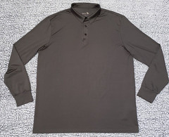 Baleaf Mens Quick Dry LS Polo Rugby T-shirt Long Sleeve Size L Gray