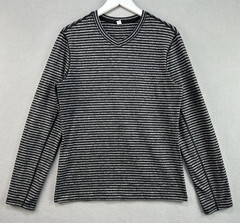 Lululemon Long Sleeve Medium Speed Classic Stripe Heathered Black Rulu LM3378S