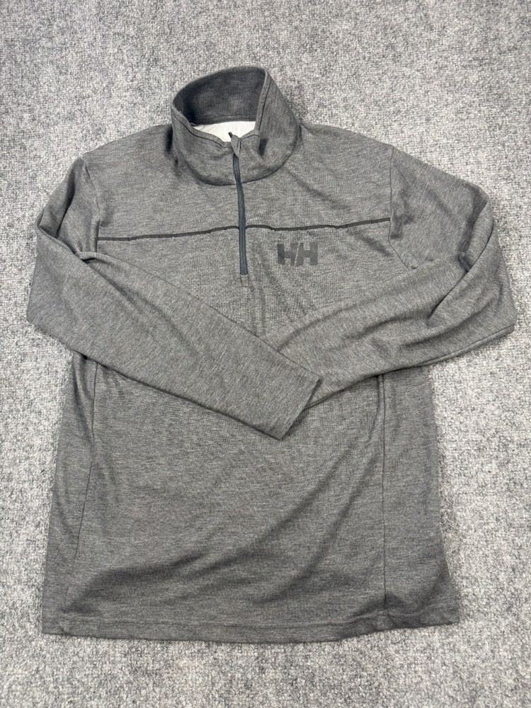 Helly Hansen Men's Pullover Size Large Heather Gray Midlayers 1/2 Zip