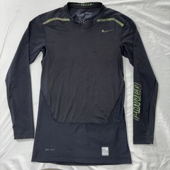 Nike Mens M Pro Combat Hypercool Vapor Power Compression Shirt Long Sleeve Black