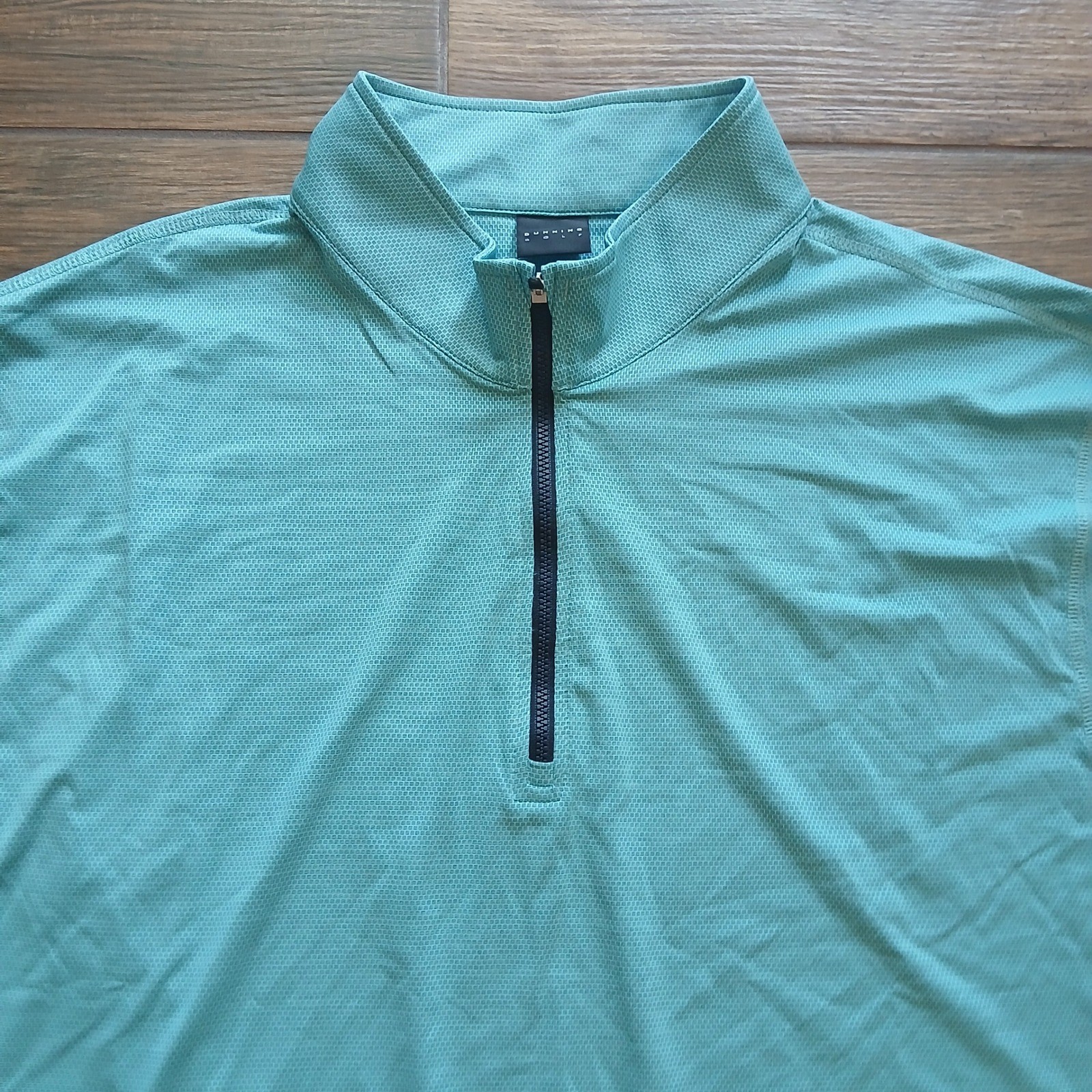 Dunning Golf Pullover Mens XXL 2XL Belize Blue Quarter Zip Performance Stretch gallery