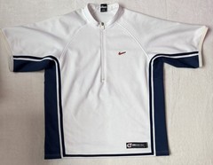 Nike Team 1/4 Zip Warm Up Shirt Sz XL Vintage 90’s Basketball White/Navy