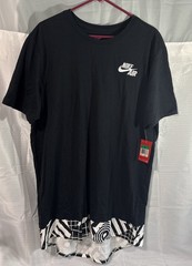 Nike Air shirt Sz XLarge Athletic Cut Long Black White Short Sleeve Graphic Tee