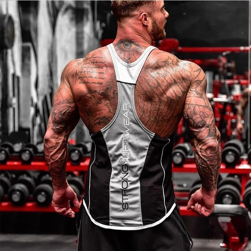 Men's Gym Tank Top Muscle Shirt Sleeveless T Shirt Workout Fitness Training Tee gallery