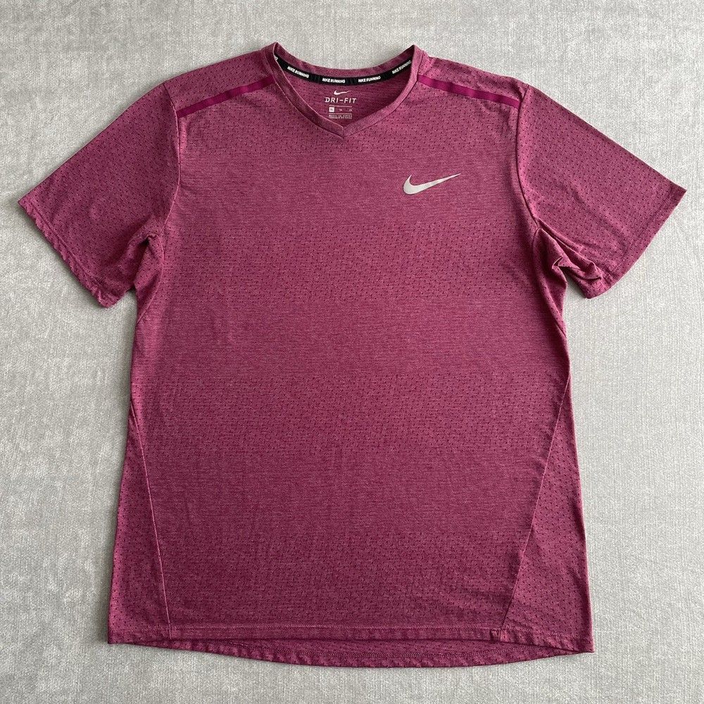 Nike Men's Dri-Fit Breathe Running Top Size XL Shirt Berry Athletic AA4858-665