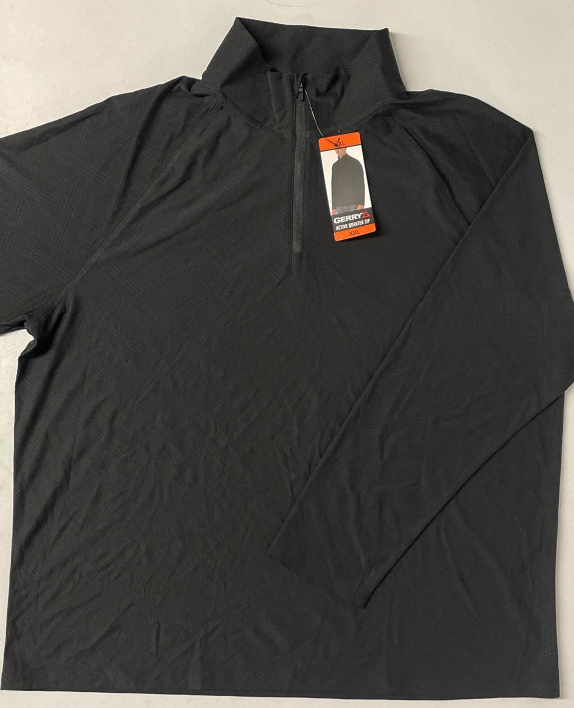 GERRY Mens Active Quarter Zip Regular Fit 1/4 Pullover Shirt XXL Quick Dry BLACK gallery