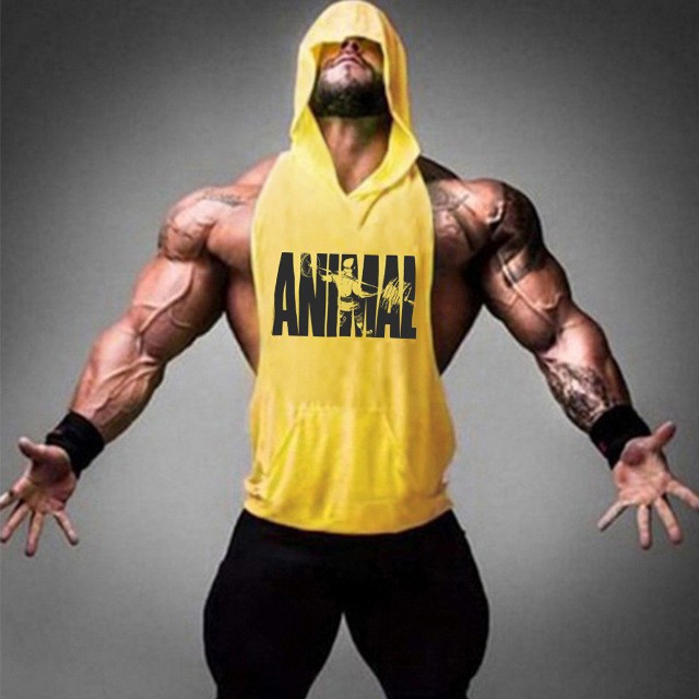 Men Gym Tank Top Hoodies Sleeveless Muscle Vest Bodybuilding Streetwear Workout gallery
