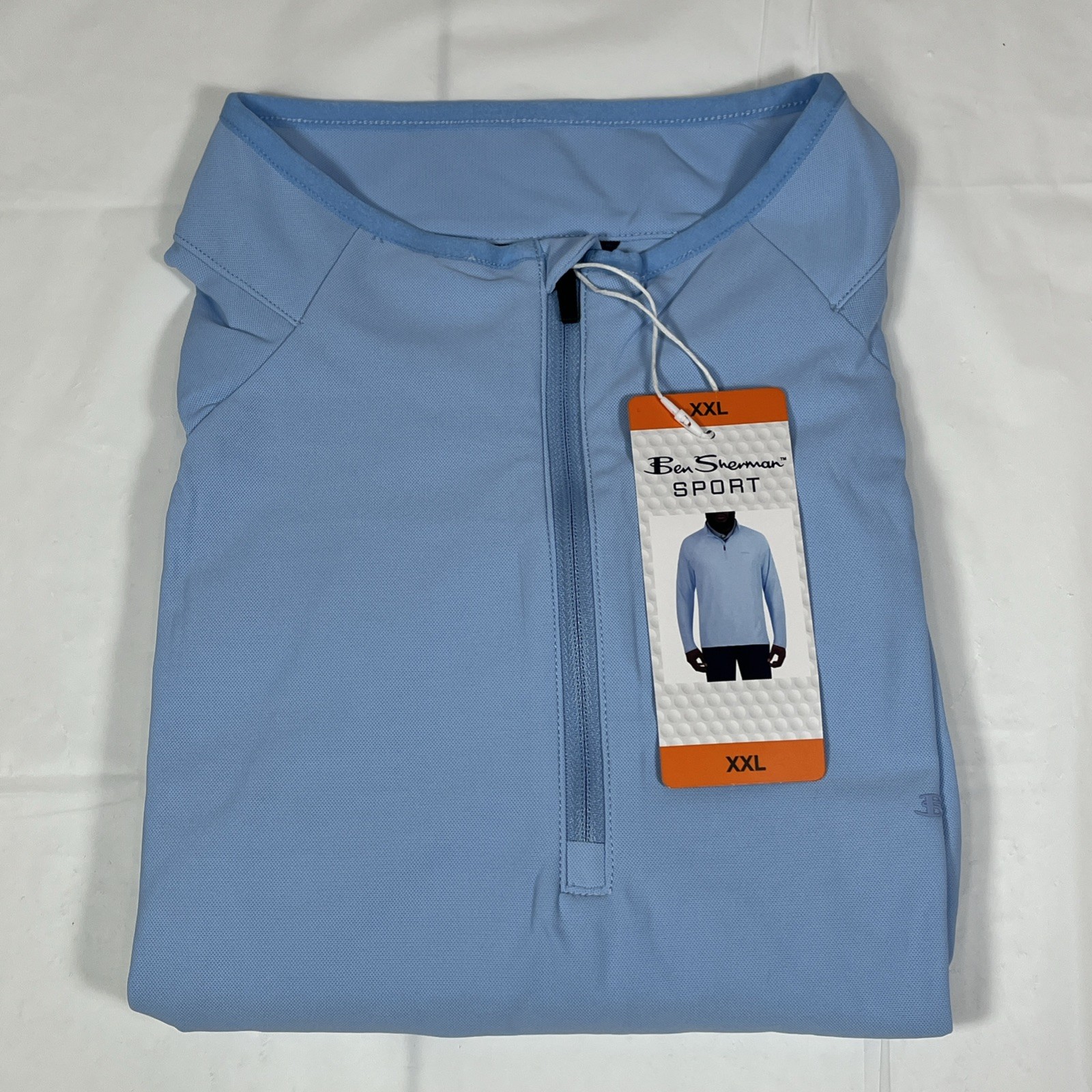 Ben Sherman Sport Active Stretch Quarter Zip Shirt, Blue, Men's XXL, UPF 50, NEW gallery