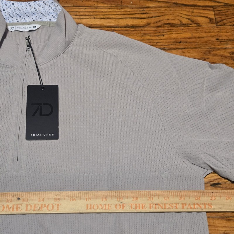7 Diamonds Oxygenate 1/4 Zip Mens Pullover XL Anti-Odor Quick Dry Sand NWT gallery