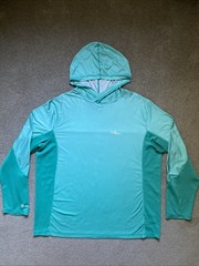 Men’s Habit Size XL Green Long Sleeve Hooded Solar Factor Pullover Shirt
