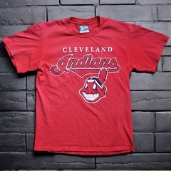 Vintage 90’s Cleveland Indians Lee Sport Chief Wahoo T-Shirt Medium Red USA