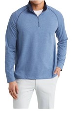 Johnston & Murphy Pullover Mens XL Blue Knit XC4 Extreme Comfort 1/4 Zip $109.50