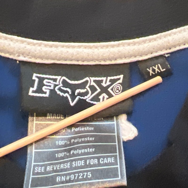 Fox Authentic Bike Apparel BMX Racing Jersey 1/2 Zip Blue Short Sleeve Men 2XL gallery