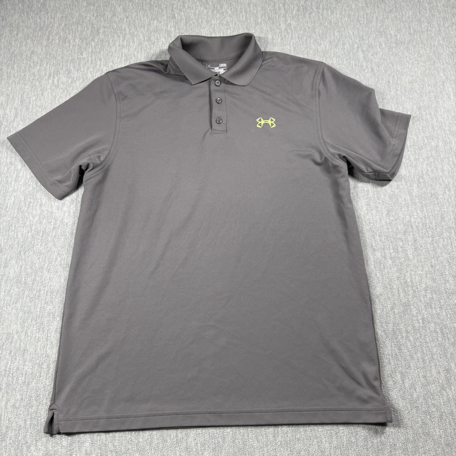 Under Armour Polo Mens L Gray Heatgear Loose Fit Short Sleeve Golf Athletic Shir gallery