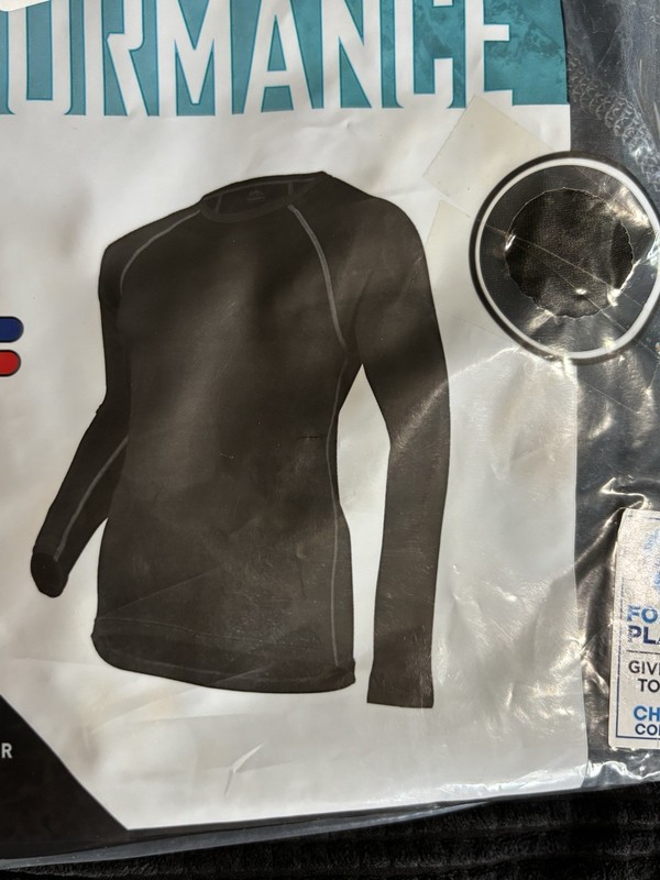Quest Performance Active Base Layer Men’s Long Sleeve Black Size M Coldpruf NWT gallery