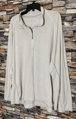 Mens 2XL Tommy Bahama Island Zone 1/4 Zip Performance Active Beige Pullover