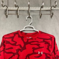 Under Armour Shirt Men XL Red Camo Active Athletic Performance Fitted Coldgear