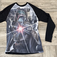 2015 Star Wars Performance Tee Boba Fett Long Sleeve T-Shirt Size Small