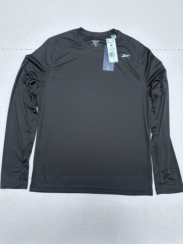 REEBOK CLASSIC FIT LONG SLEEVE TRAINING TECH TEE SHIRT BLACK MEDIUM NEW WITH TAG gallery