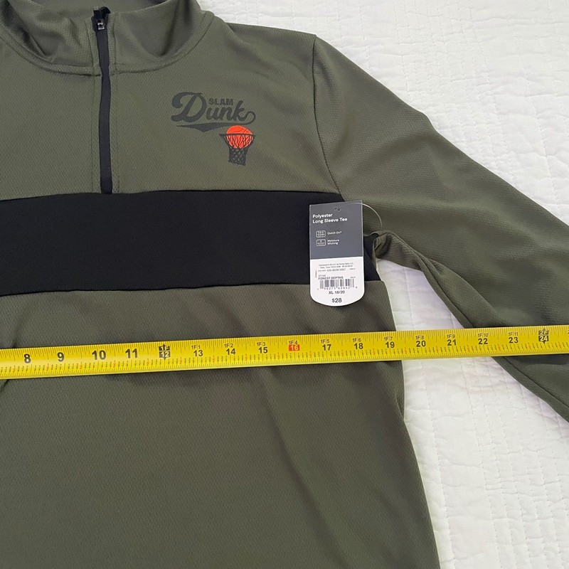 Xersion Mens XL 18/20 Quarter Zip Long Sleeve Quick-Dri Slam Dunk Green Black gallery