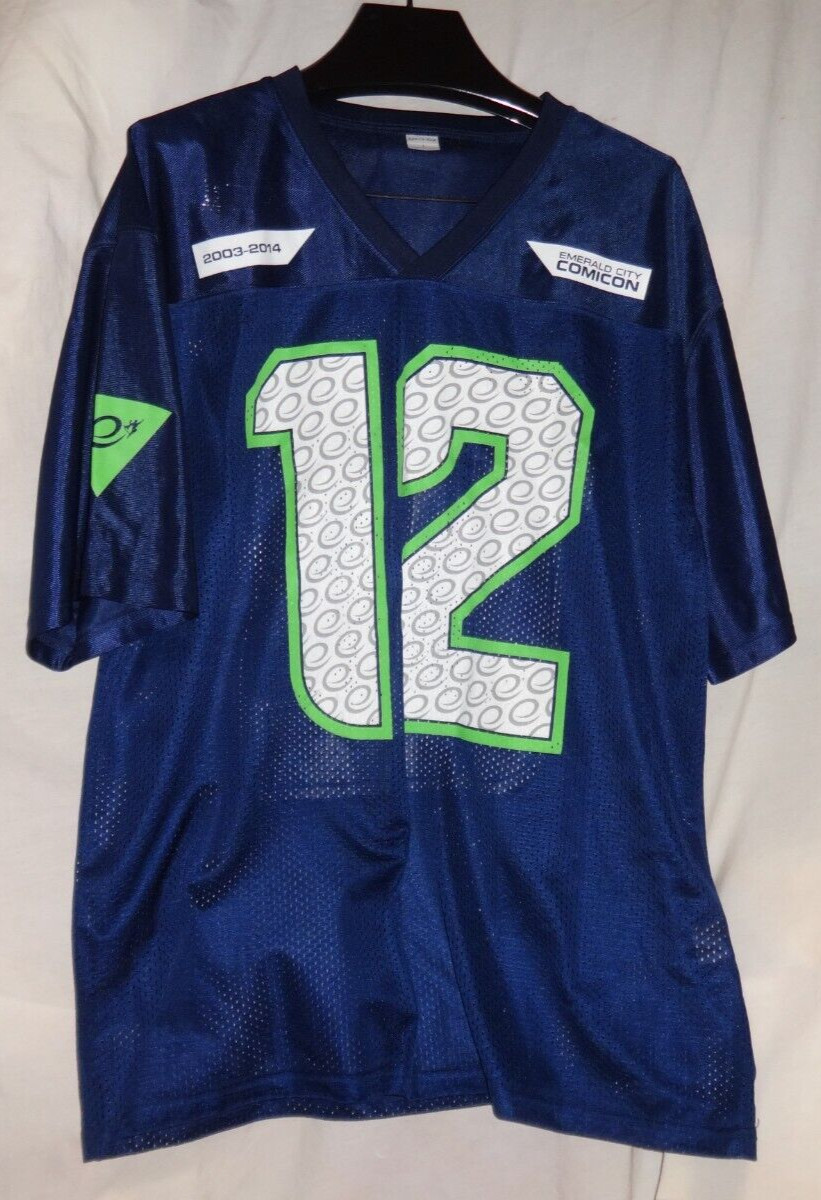 Emerald City Comic Con 12th Man Seahawks Football Jersey Sz Large gallery
