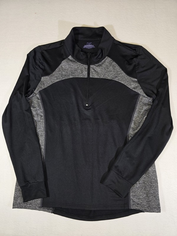 Zone Pro Athletic Quarter Zip Pullover Active Black Gray Size XL gallery