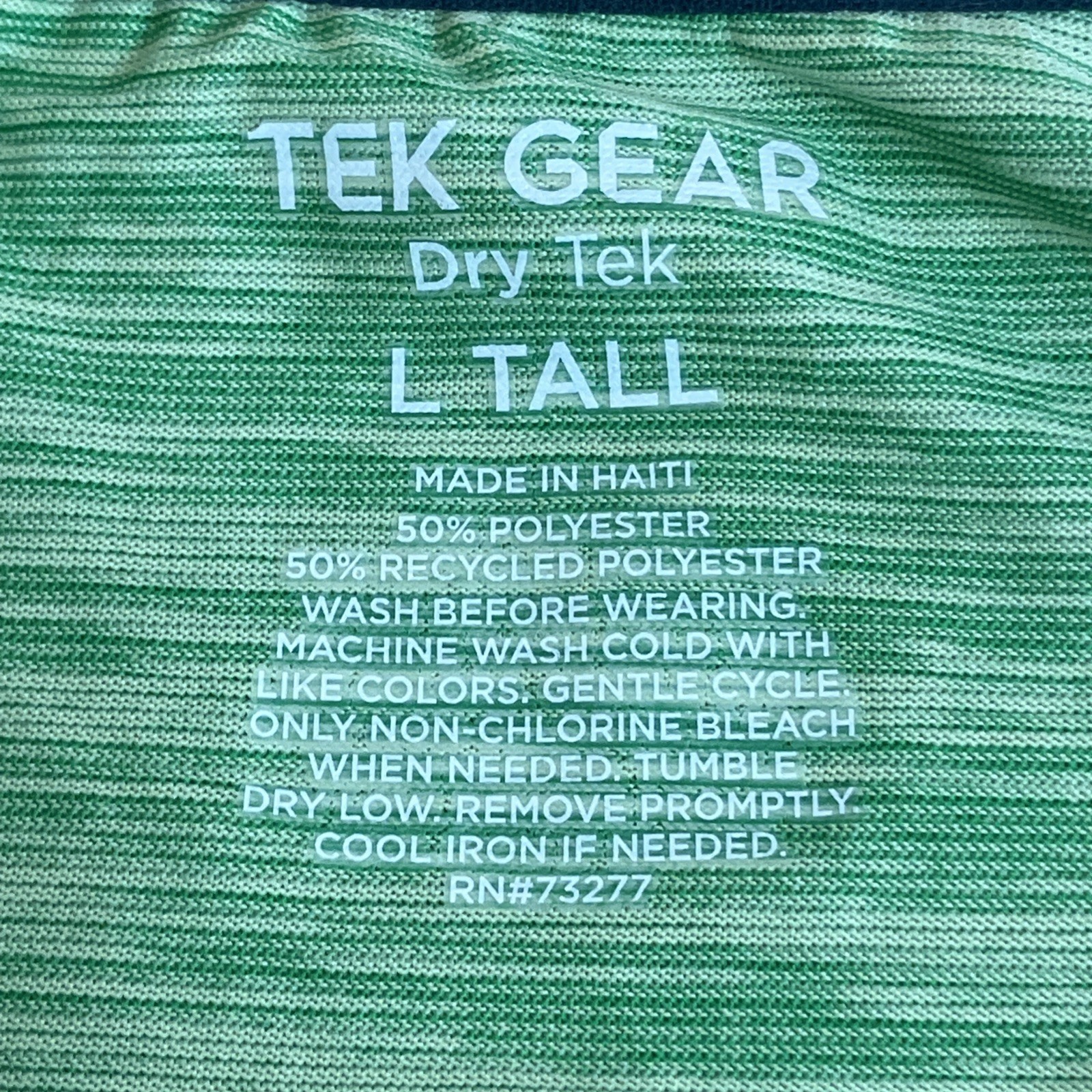 Men’s Tek Gear Dry Tek Shirt L Tall Green Space Dye Athletic Tee Performance gallery
