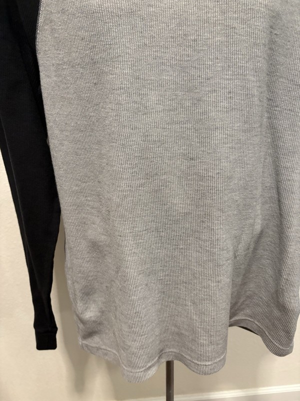 Sonoma Pull Over Two Tone Waffle Weave Mens XL Long Sleeve Black Gray Crewneck gallery