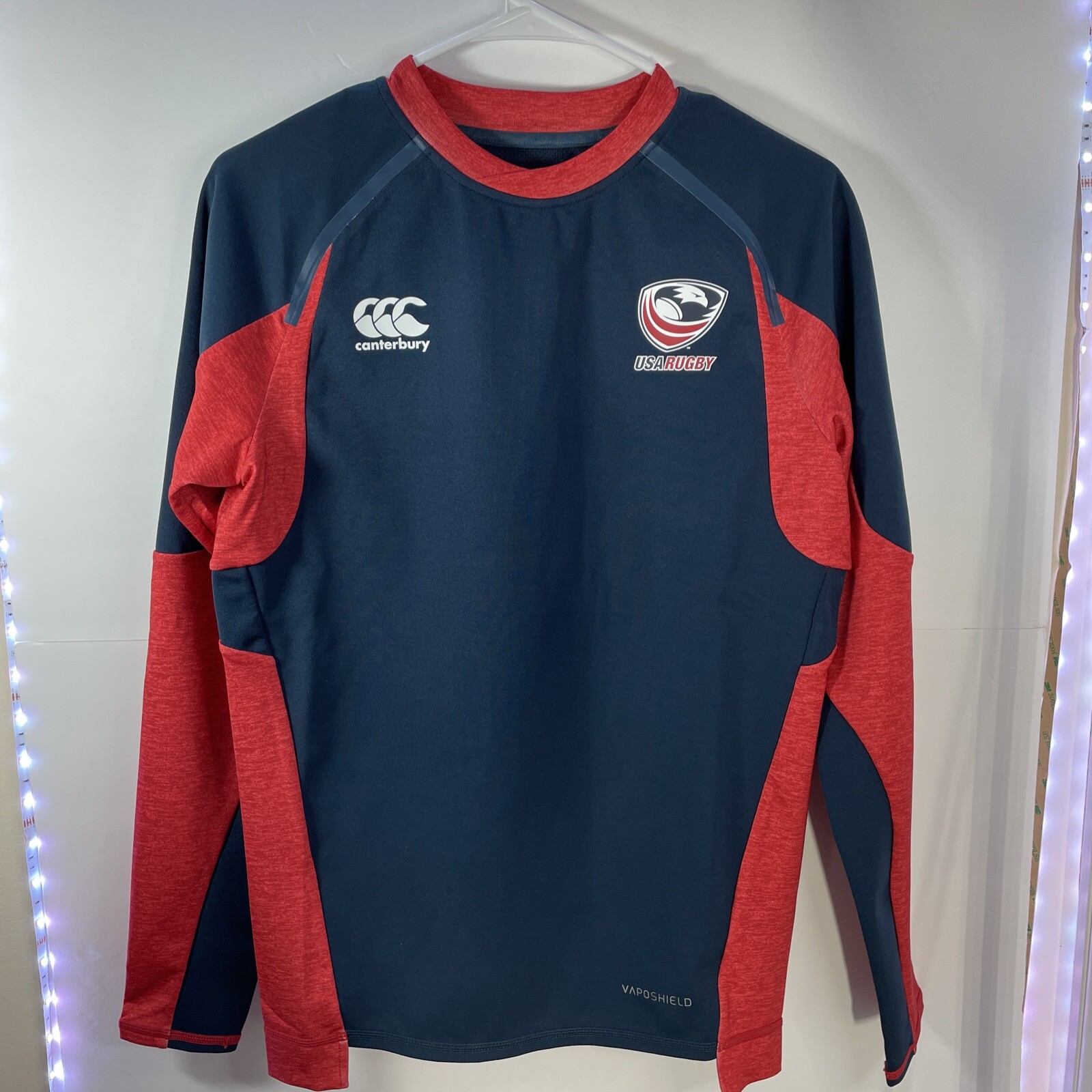 Official USA Rugby Vaposhield Tech Drill Top - Canterbury - Navy/Red - XS gallery