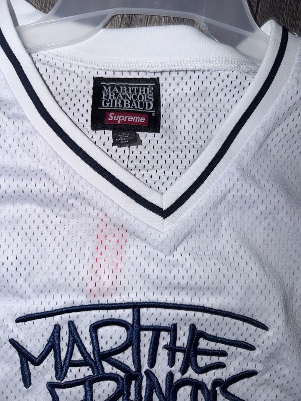 Marithe Francois Girbaud Supreme White Mesh Jersey Men's Long Sleeve Size L gallery
