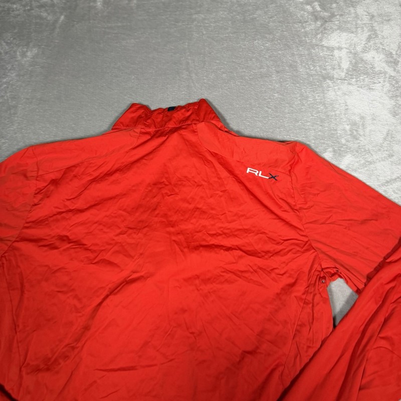 RLX Ralph Lauren Jacket Mens Large Red 1/4 Zip Wicking Golf Performance Pullover gallery