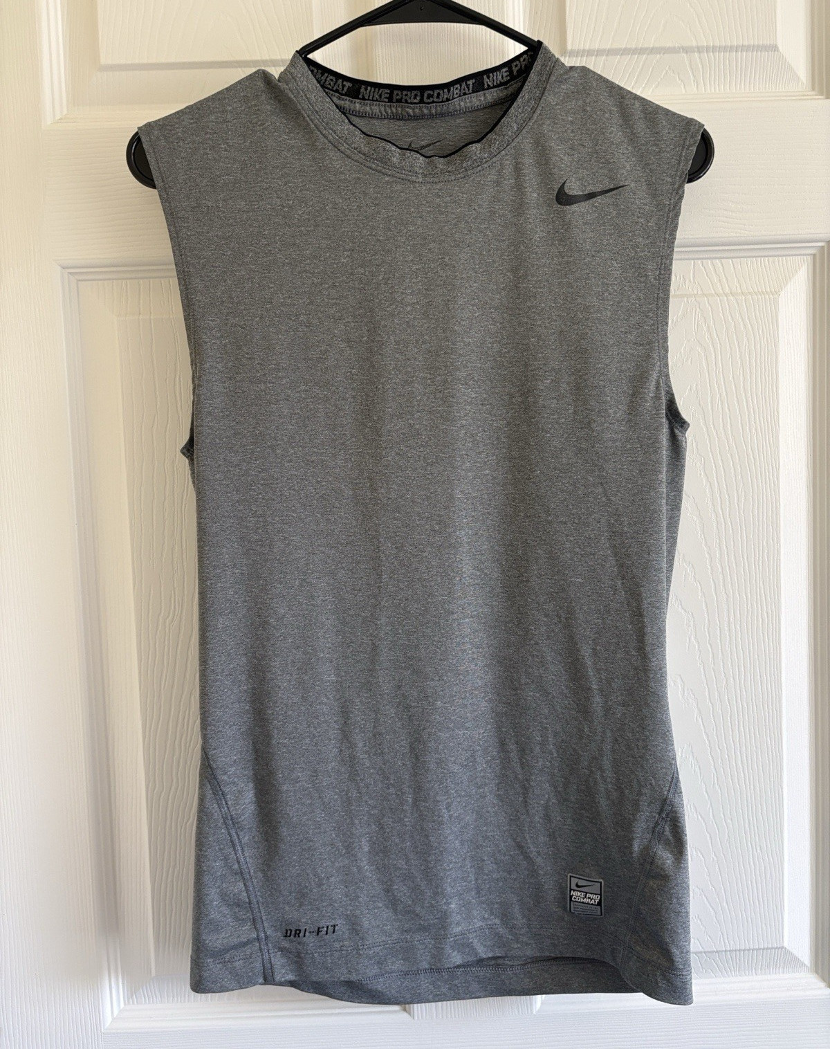 Nike Pro Combat Dri-FIT Compression Tank Sleeveless Crew Neck Gray Men’s L gallery
