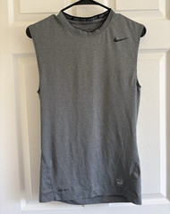 Nike Pro Combat Dri-FIT Compression Tank Sleeveless Crew Neck Gray Men’s L