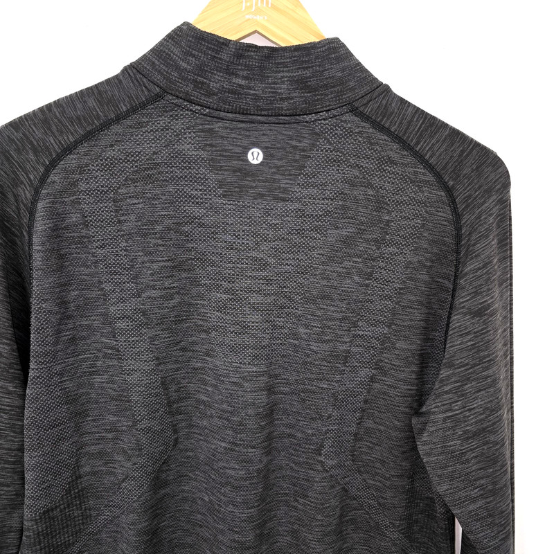 Lululemon Metal Vent Tech 1/2 Zip Pullover Men's XL Heather Deep Coal Black gallery