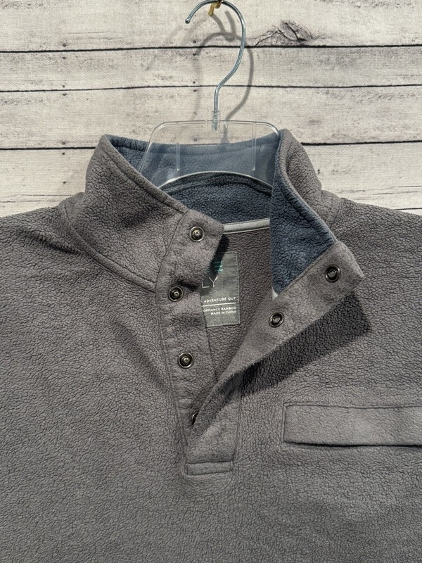 Free Fly Mens 1/4 Snap Button Sweater Sz S Gray Pullover Bamboo Blend Stretch gallery