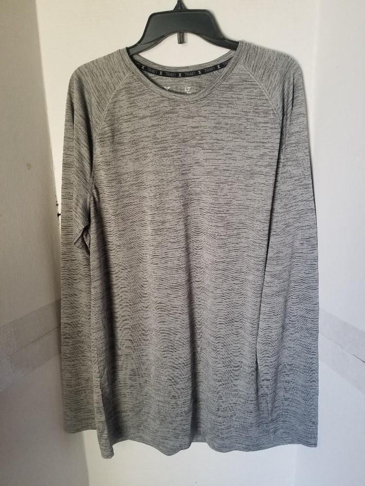 XERSION Men's Long Sleeve Gray Heather Activewear T-Shirt - Size LT - NWT