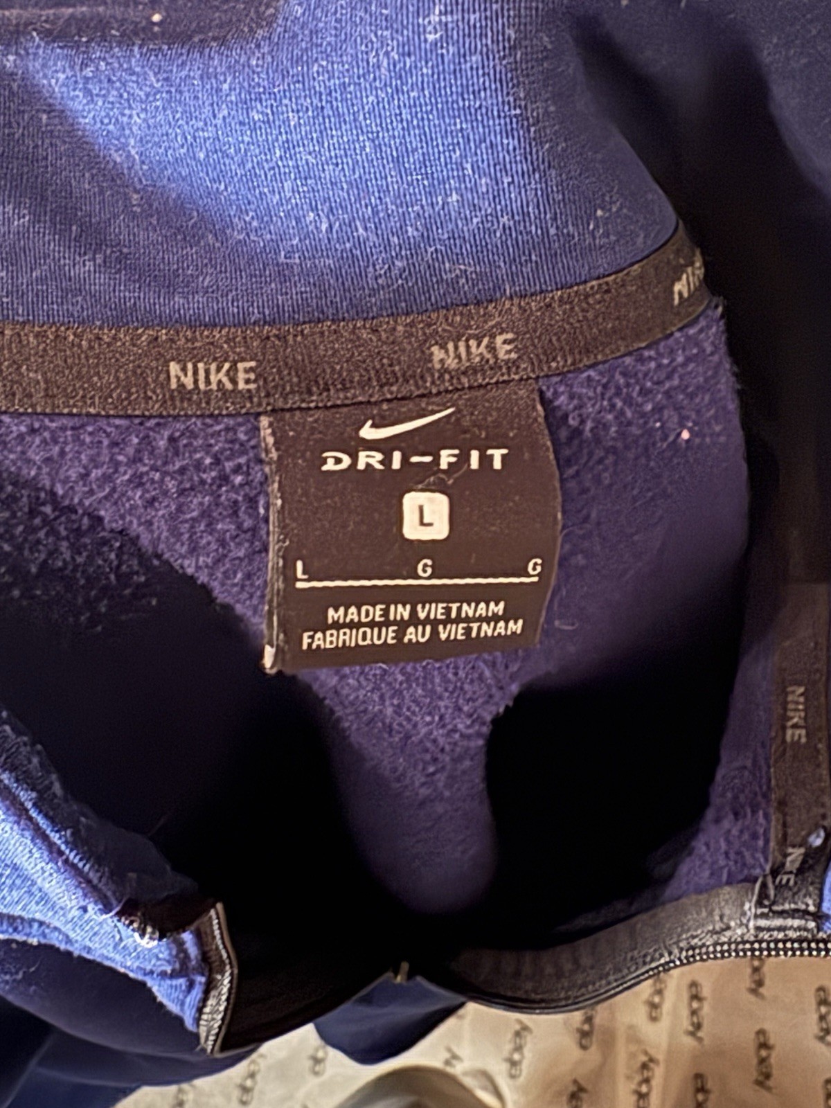 NIKE Dri-Fit Blue Quarter-Zip Size L Activewear gallery