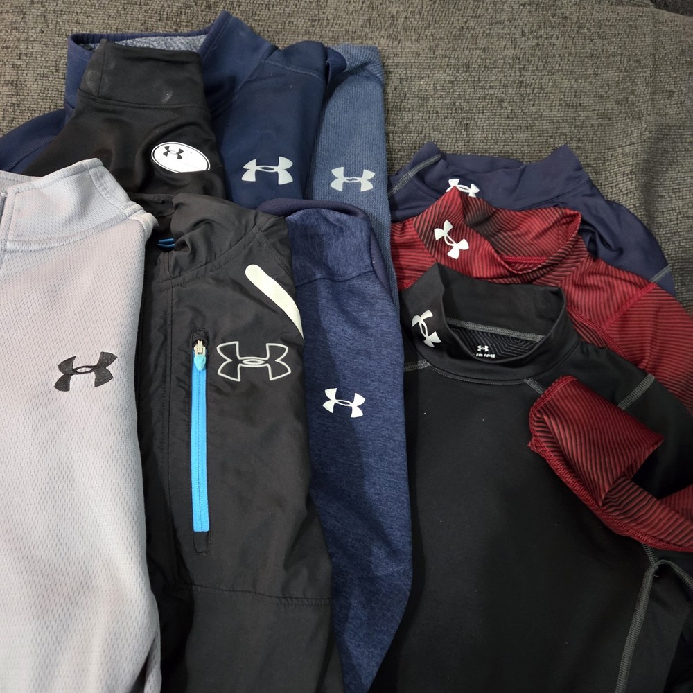 All UNDER ARMOUR Men's Sz Small Lot Of 9 Athletic Shirts Jackets Compression