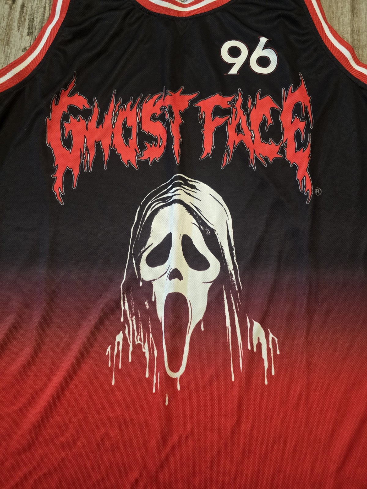 Ghost Face Horror Club 96 Basketball Jersey Tank Top Men's XL Black Red Scream gallery