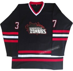 Movie Rogen Kevin Smith #37 Monroeville Zombies Hockey Jersey Sewn Halloween