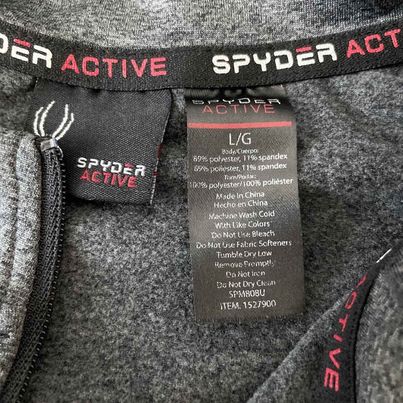 Spyder Active 1/4 Zip Long Sleeve Pullover ProWB Gray Mens Large gallery